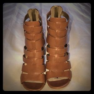 Caged Caramel Leather Sam Edelman Heels